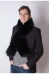 Black fox  fur scarf - unisex